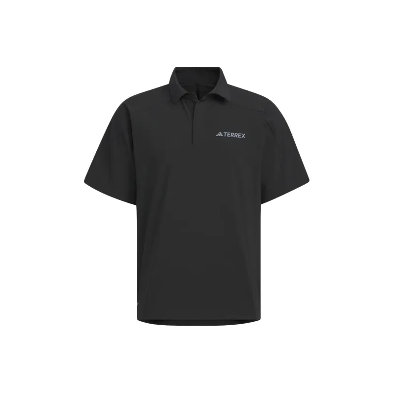 Adidas Woven Aeroready Polo Shirt Polo Shirt Men's Black-0