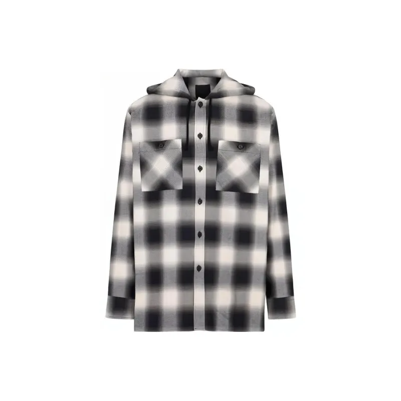Givenchy Check Hooded Overshirt Jacket-0