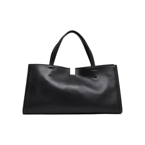 Phoebe Philo Cow Leather Tote Bag, Shopping Bag, Handbag Medium Size Women's Black