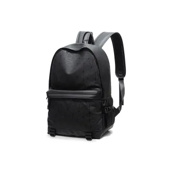 Slazenger PU Soft Leather Large Capacity Travel Bag Backpack Laptop Backpack Men's Dark Gray Black