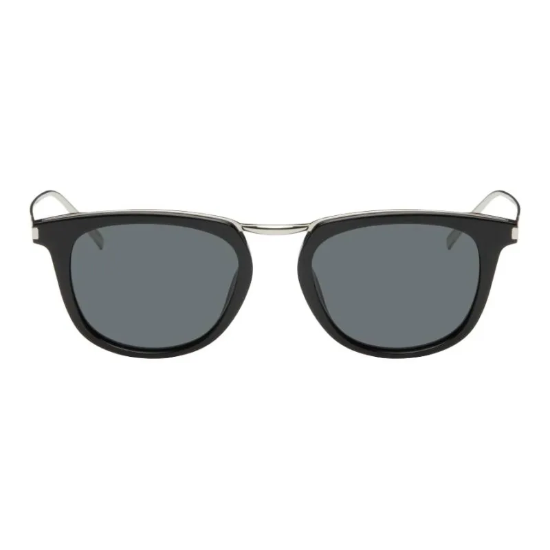 SAINT LAURENT Acetate Square Sunglasses Unisex Black-0