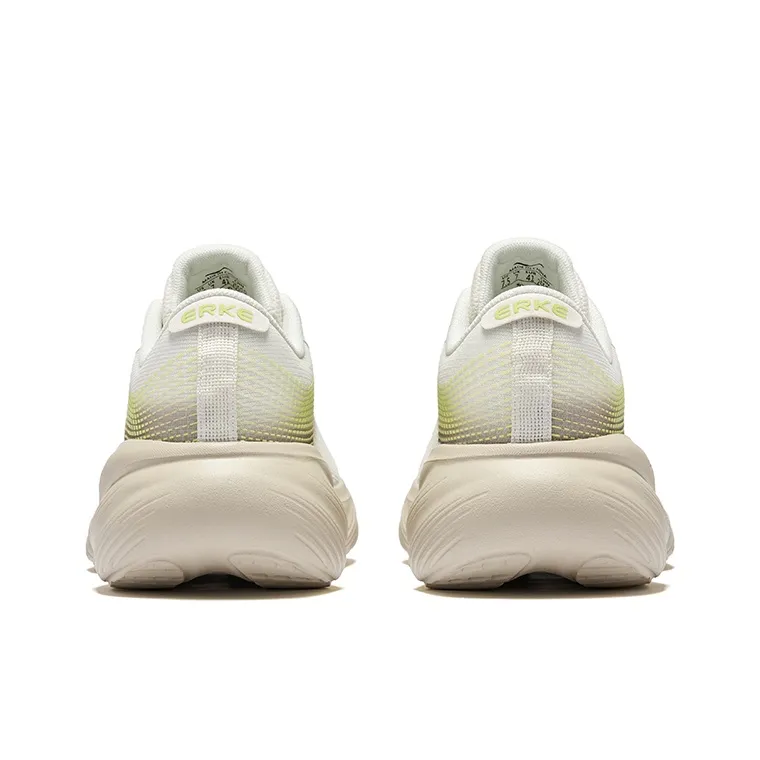Erke Running Shoes Men Low Top Microcrystal White Wheat Seedling Green-3