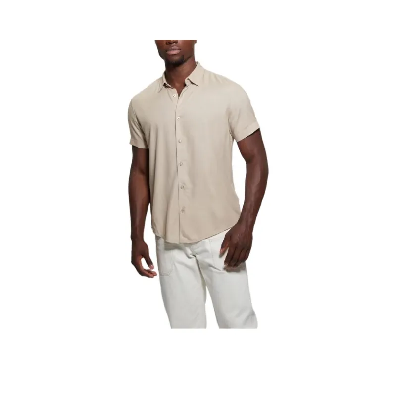 GUESS Shirts Men Beige Yellow-0