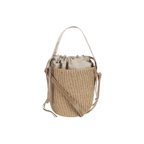 Chloe Calfskin Shoulder Bag, Crossbody Bag, Handbag Small Size Women's Brown & Natural