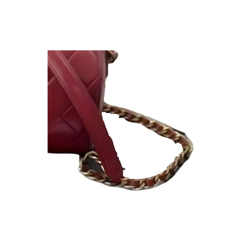 CHANEL Calfskin With Gold Tone Metal Bowling Bag, Shoulder Bag Women's Red-2