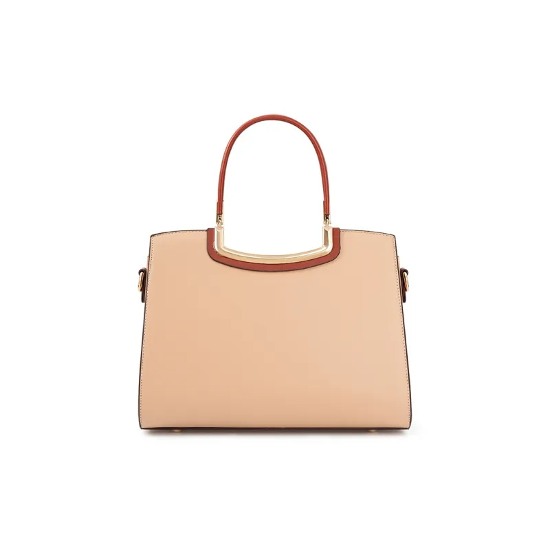 Vigno Synthetic Leather Handbag, One Shoulder, Crossbody Bag Women's Apricot-5
