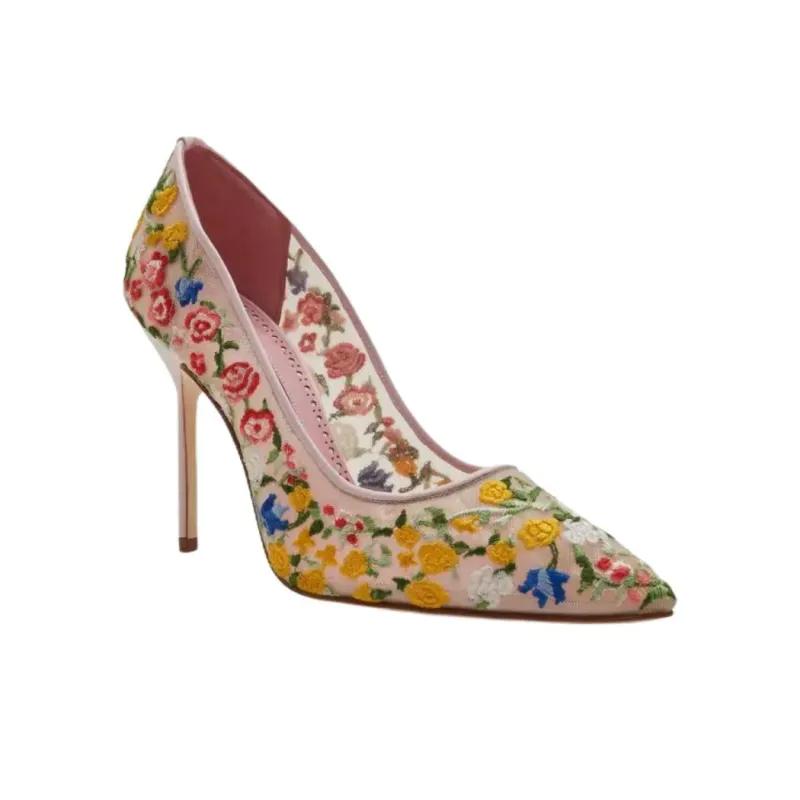 MANOLO BLAHNIK Jardino Slim Heel High Heels 10.5cm Women's Multicolor-2