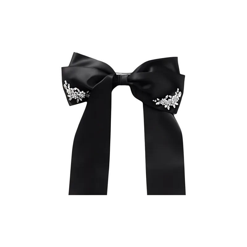 SIMONE ROCHA Floral-embellished Satin Hair Bow-2