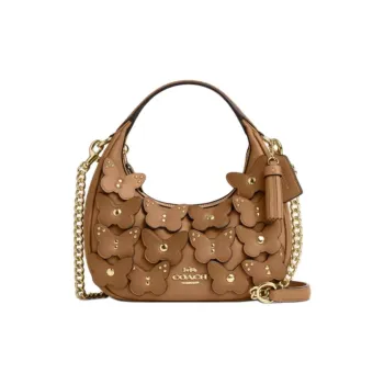 COACH CARMEN Leather Shoulder Bag, Crossbody Bag, Handbag Mini Women's Honey Brown