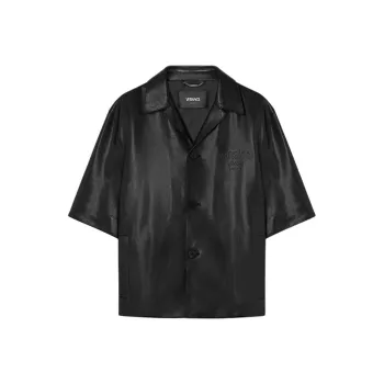 VERSACE Leather Blouson Overshirt