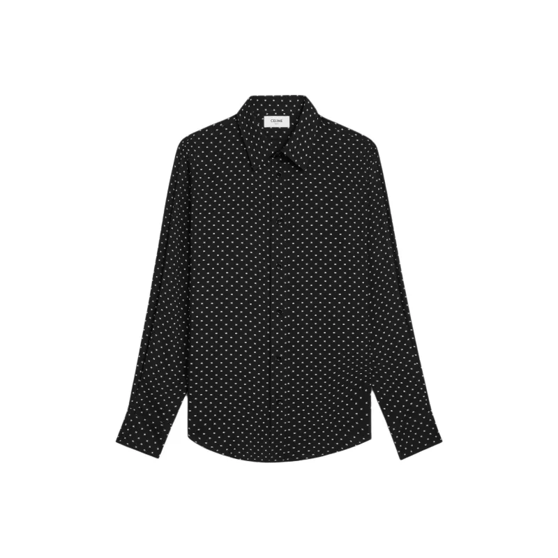 CELINE Loose Shirt In Printed Viscose-0