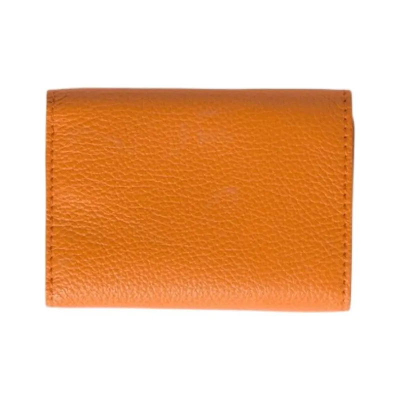 MIU MIU Cow Leather Wallet Small Size Unisex Orange-1