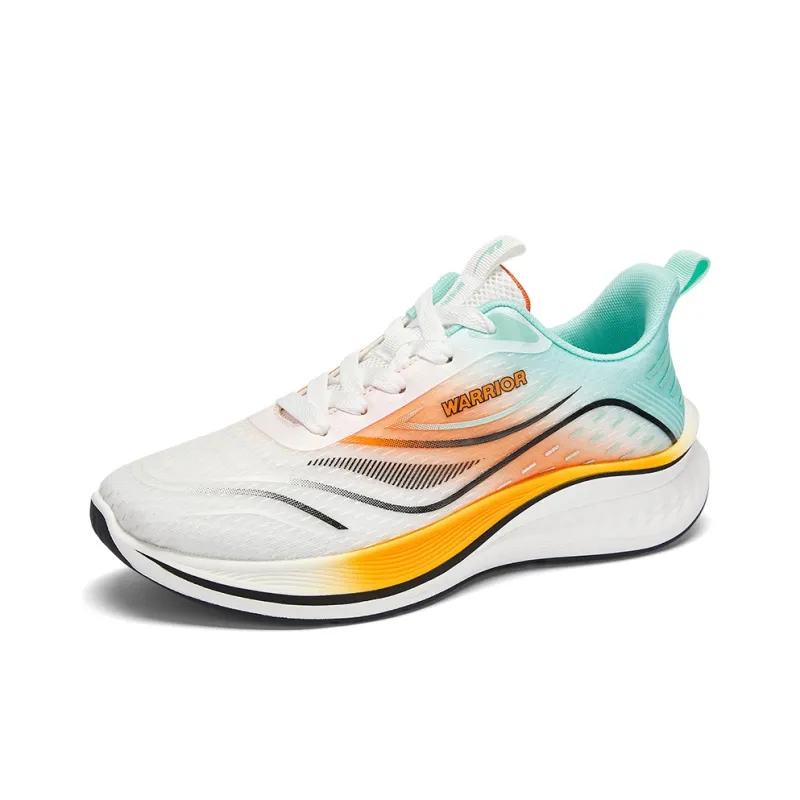 Warrior Slip Resistant, Breathable, Lightweight Low Top Casual Running Shoes Men's White Green Orange-1
