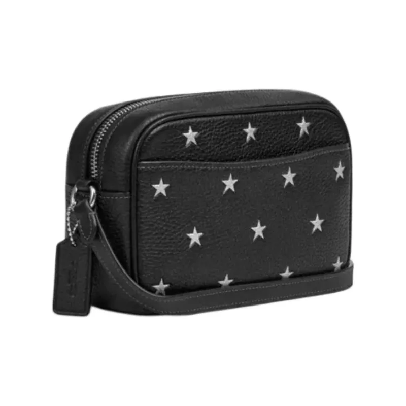 COACH Jamie Refined Pebbled Leather Camera Bag, Crossbody Bag, Shoulder Bag Mini Women's Black-1