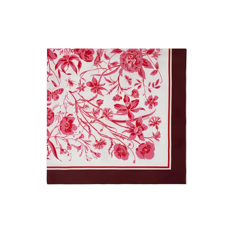 GUCCI Floral print Silk Scarf-1