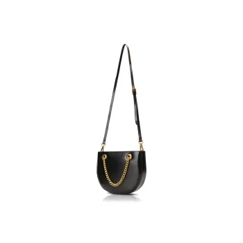 Unitude Cow Leather Half Moon Crossbody One Shoulder Handbag Women's Black