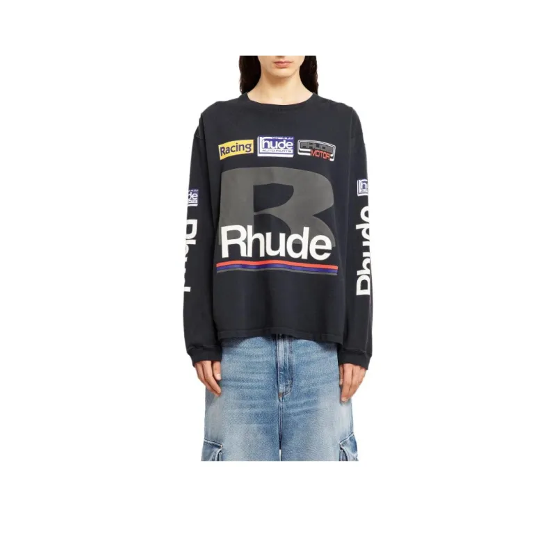 RHUDE Petrol Patch Long Sleeve Tee-0