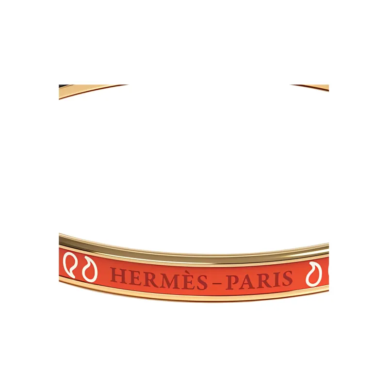HERMES Gold Plated Bangles Unisex Red-2