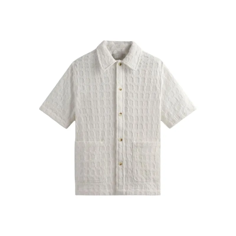 KITH Honeycomb Dobby Boxy Collared Overshirt-0