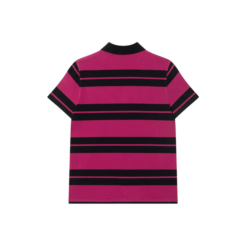 SAINT LAURENT Monogram Striped Polo Shirt-1