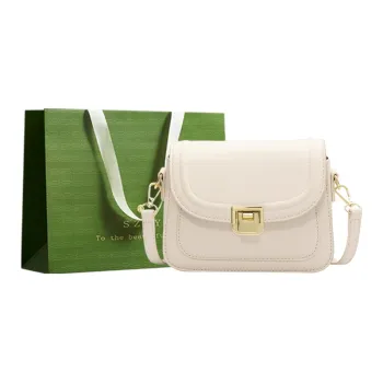 Three Ducklings PU Shoulder Bag Women's White/white With Khaki/black