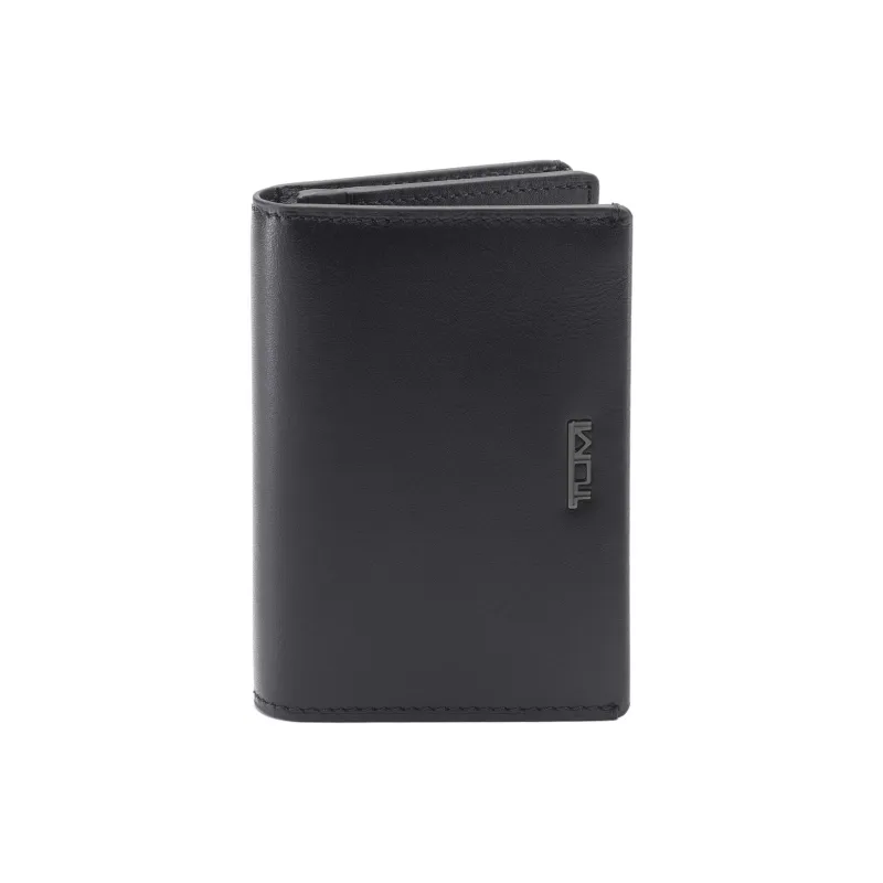 TUMI Leather Card Holder, Wallet Men's Black-0