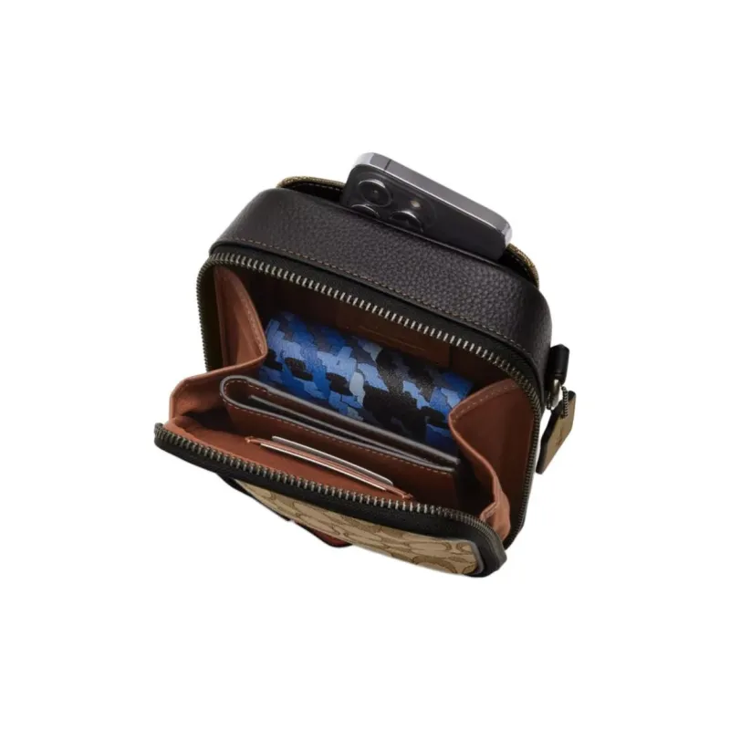 COACH Stanton Denim Crossbody Bag Mini Unisex Black-3