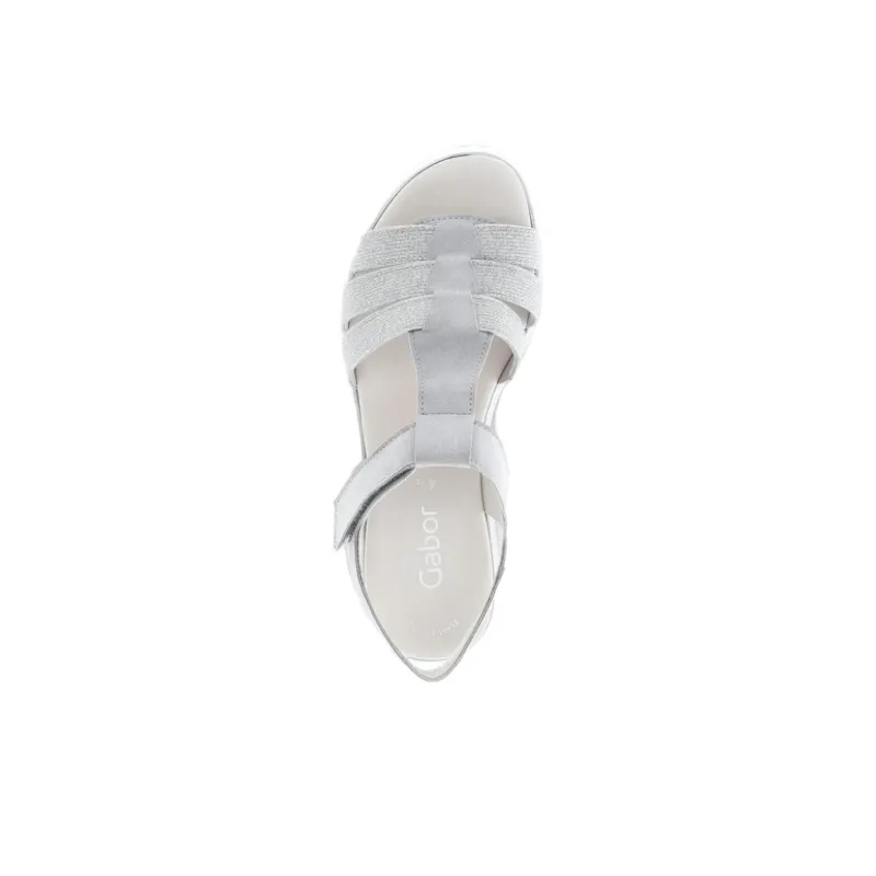 Gabor Fashion Roman Sandals 5.5cm Women's Gray Silver-3