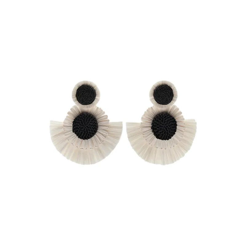 ZARA Brass Earrings Women's White-0