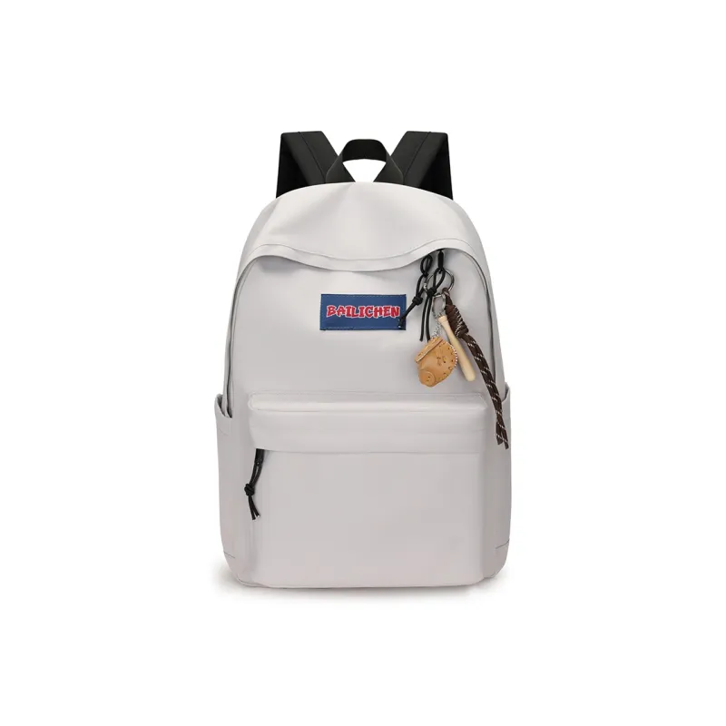 SEVENMOONS Nylon Backpack Unisex Beige Gray/Black/Burgundy/Blue-0