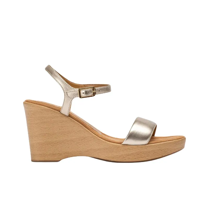 Unisa One Strap Sandals 8.5cm Women's Gold-1