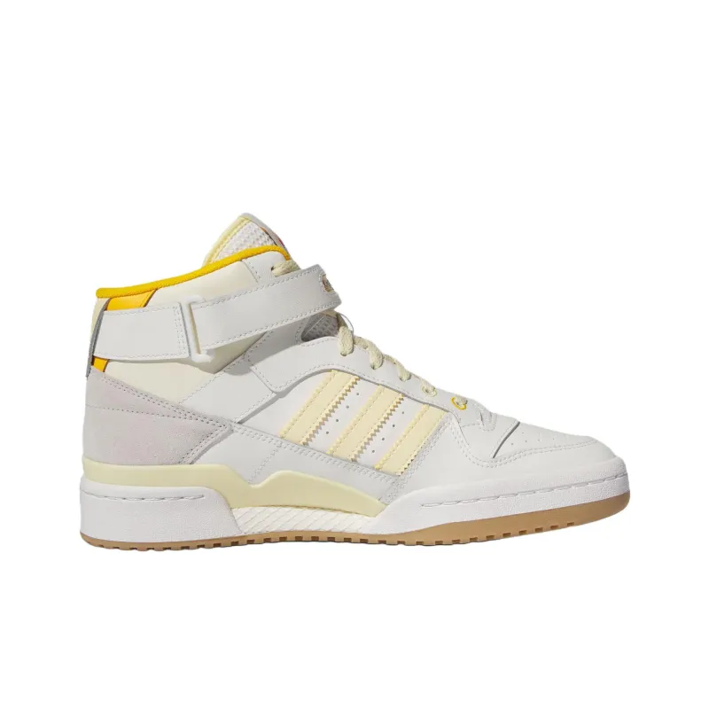 Adidas Originals FORUM Anti Slip Wear Resistant Mid Top Skateboard Shoes Unisex White-1