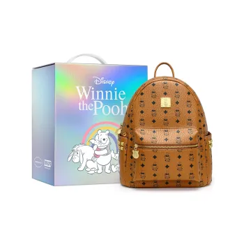 Disney Winnie The Pooh Series PU Backpack Large Size Women's Tan/Pink/White/Black