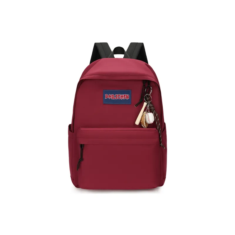 SEVENMOONS Nylon Backpack Unisex Beige Gray/Black/Burgundy/Blue-6