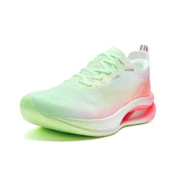 XTEP Anti Slip Wear Resistant Low Top Casual Running Shoes Women's Green Pink White