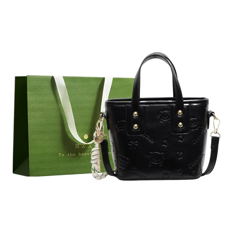 Three Ducklings PU Handbag Women's Ecru/Pink/Brown/Black-12