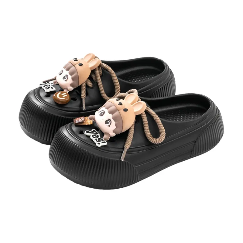 Darcy Sen Sandal Slippers Ecru/Matte Black-8