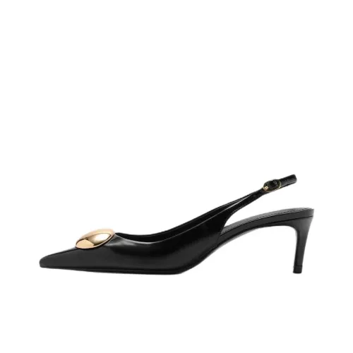 MANGO Party Slim Heel High Heels 5cm Women's Black
