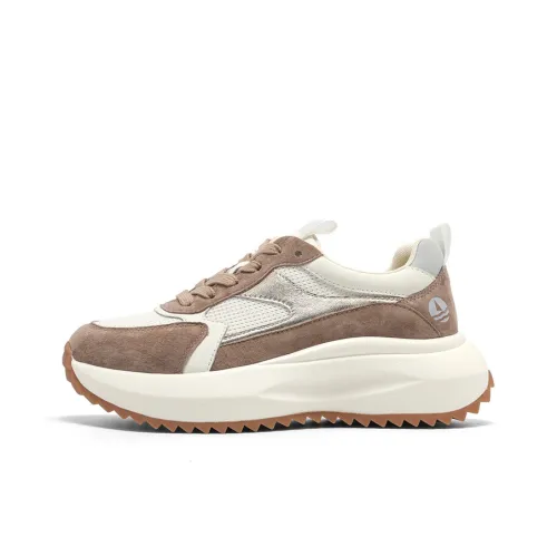 NAVIGARE Small Sailboats Height Increasing Low Top Casual Shoes Women's Earth Yellow White