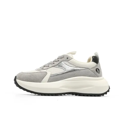 NAVIGARE Small Sailboats Height Increasing Low Top Casual Shoes Women's Light Gray White