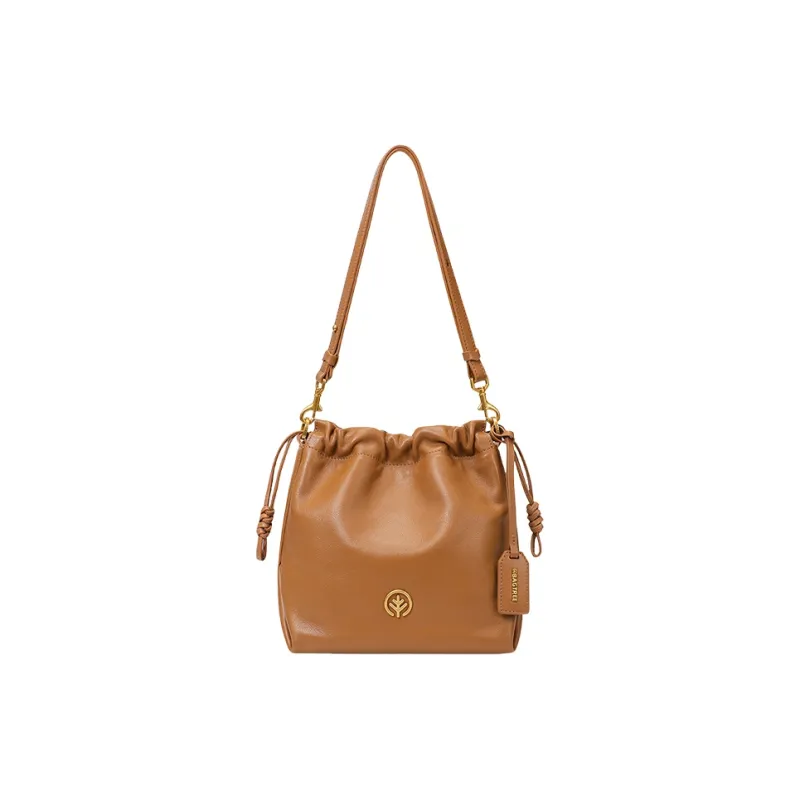 BAGTREE Cow Leather Bucket Bags Crossbody Bag, Shoulder Bag Trumpets Women's Multicolor-0
