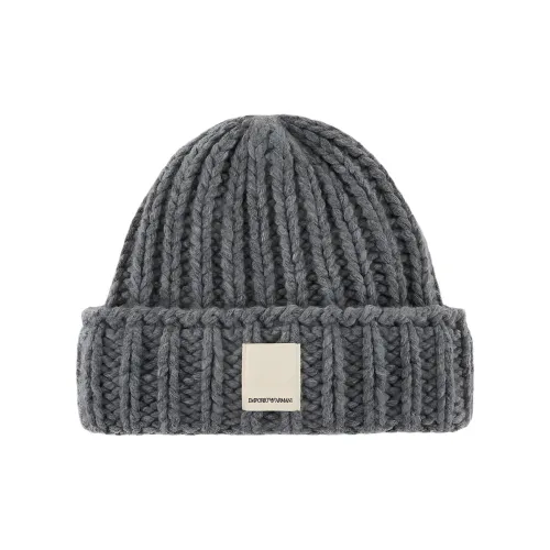 EMPORIO ARMANI Asv Black Blue Capsule Collection Ribbed Wool Beanie