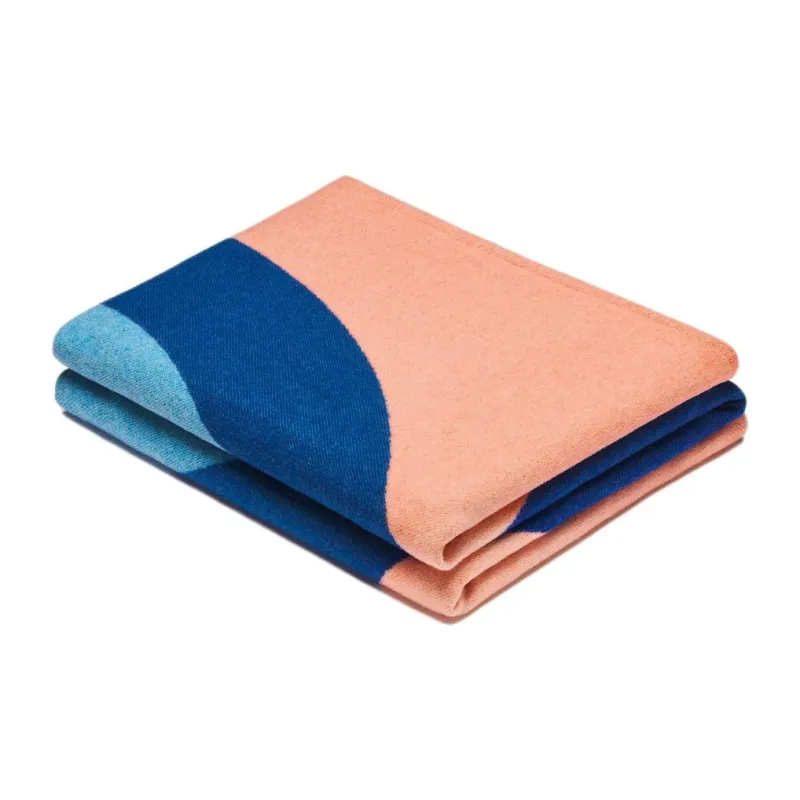 DIOR Cashmere Knit Scarves Women's Orange Blue-2
