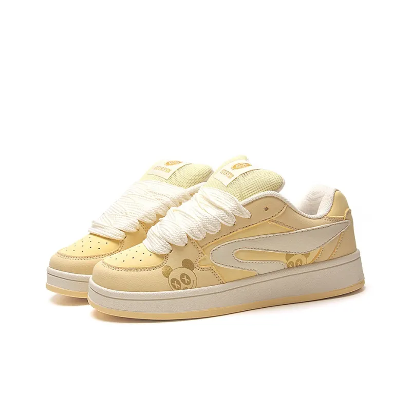 STUR YSN Low Top Skateboard Shoes Women's Almond Yellow-2