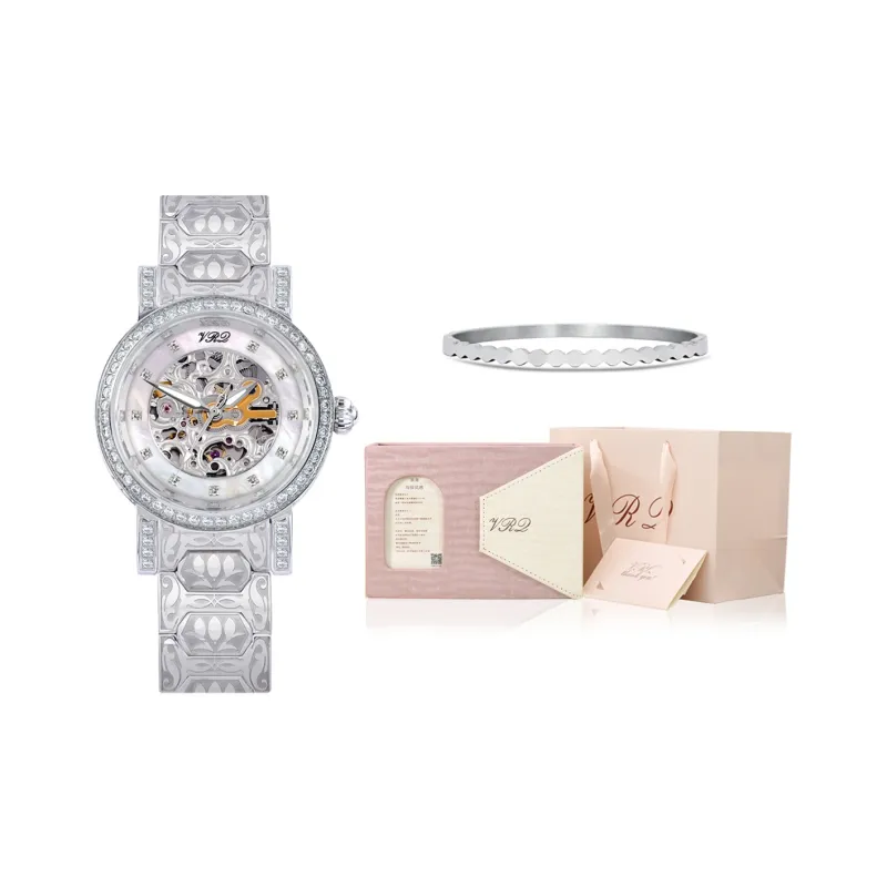 VRQ Athena Series Angela AS4 Automatic Mechanical Movement Genuine Leather Strap Watch Women's Watch Cut Out Dial-8