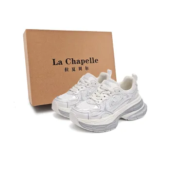 La Chapelle Cushioning, Slip Resistant, And Abrasion Resistant Low Top Chunky Sneakers Women's Apricot