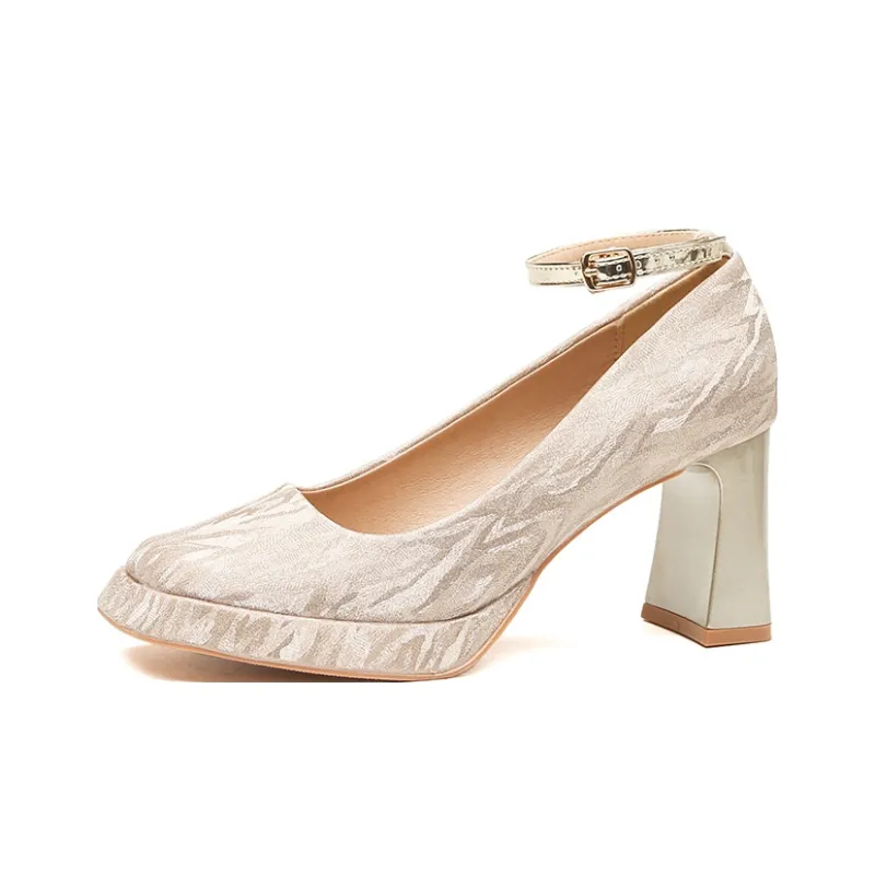 HKCP Chunky Heel High Heels Women's-5