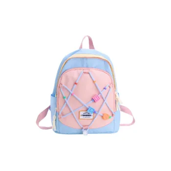 XIANGSU Nylon Backpack Unisex Light Blue/Beige/Pink/Purple/Dark Blue