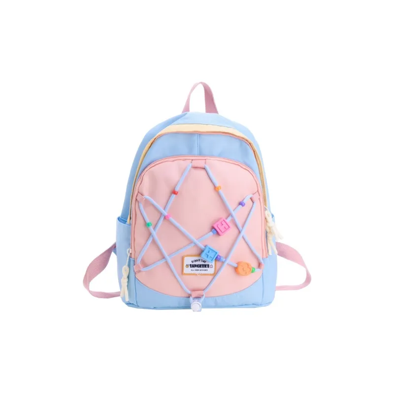 XIANGSU Nylon Backpack Unisex Light Blue/Beige/Pink/Purple/Dark Blue-0