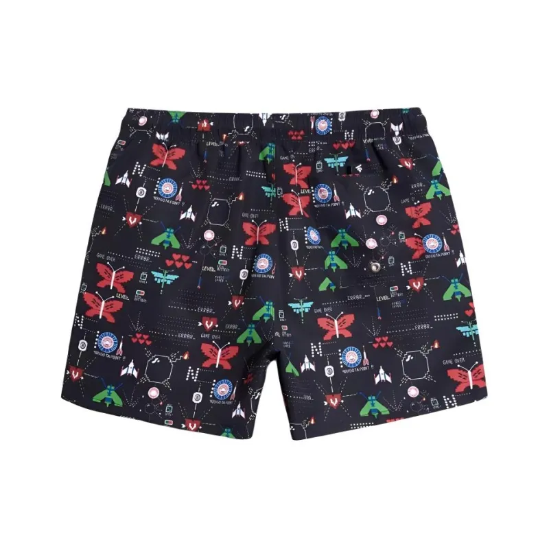 GAILANG Beach Shorts Men's Black Pixel-1
